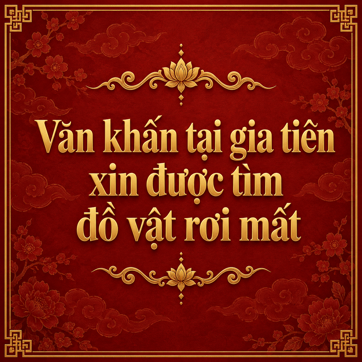 Văn khấn tại gia tiên xin được tìm đồ vật rơi mất