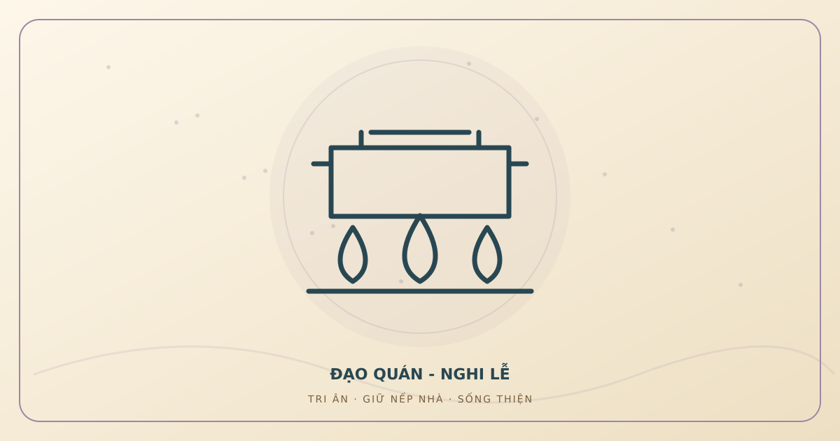 Minh họa văn khấn tiễn ông Táo ngày 23 tháng Chạp do Đạo Quán thiết kế.