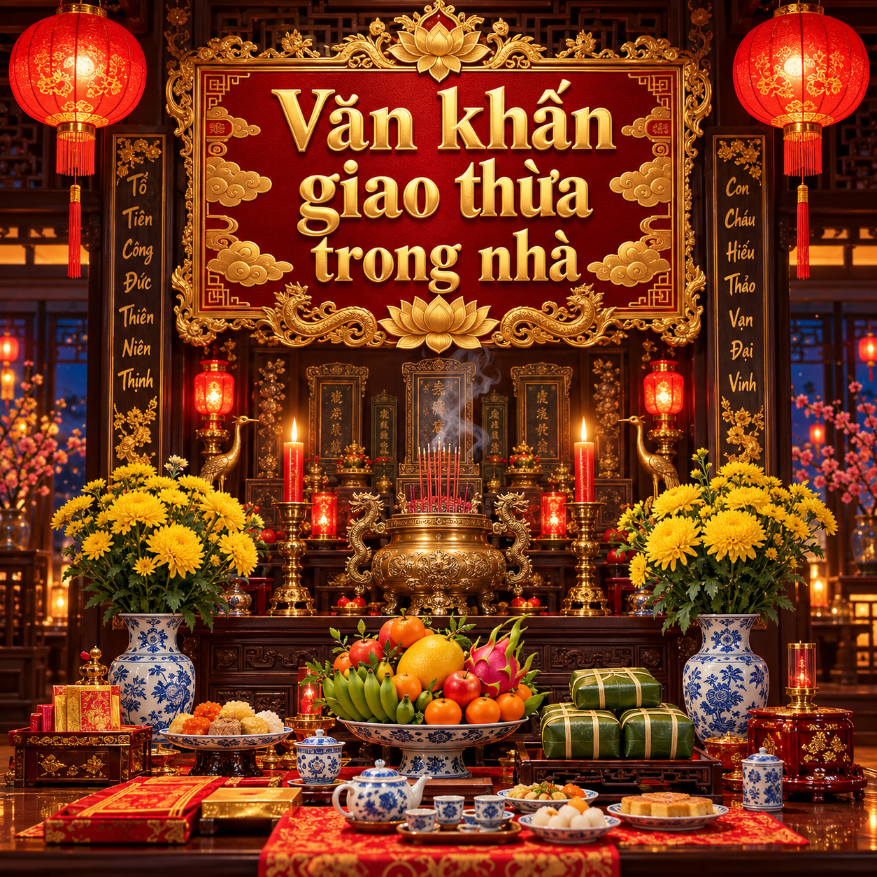 VĂN KHẤN GIAO THỪA TRONG NHÀ