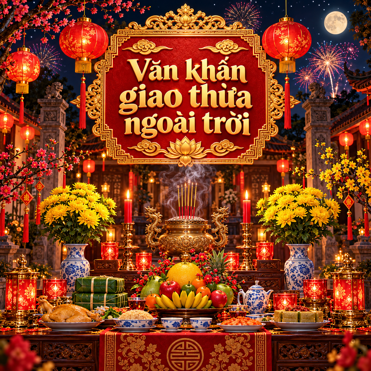 Văn khấn giao thừa ngoài trời
