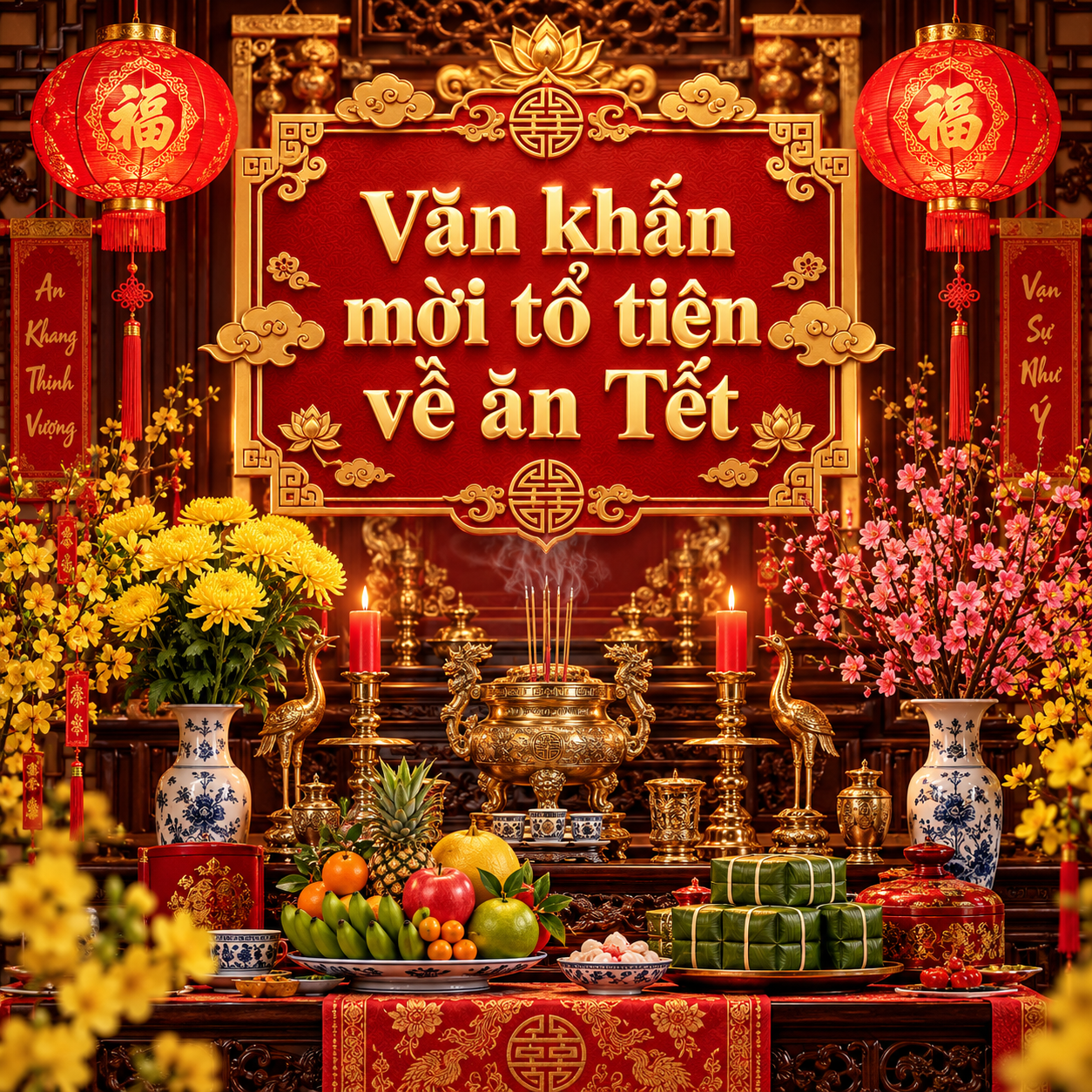 Văn khấn mời tổ tiên về ăn Tết