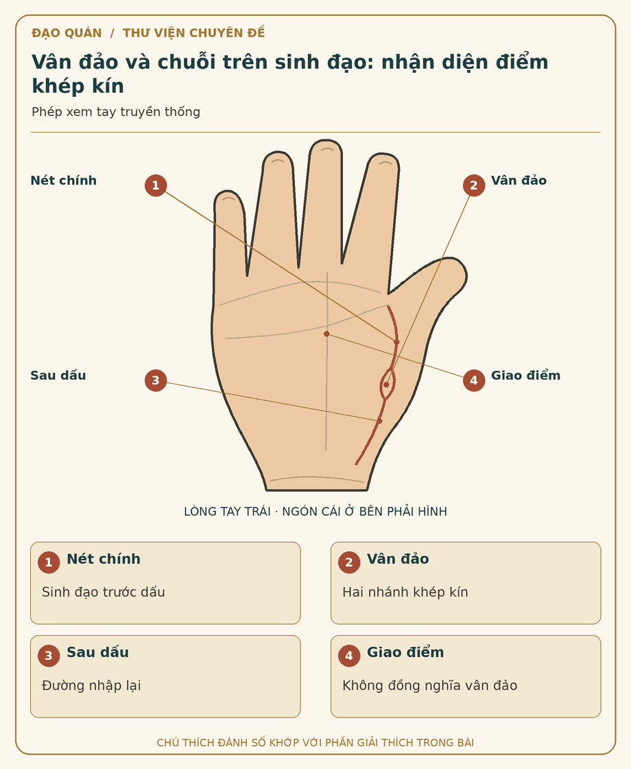 Sơ đồ đối chiếu: Vân đảo và chuỗi trên sinh đạo: nhận diện điểm khép kín