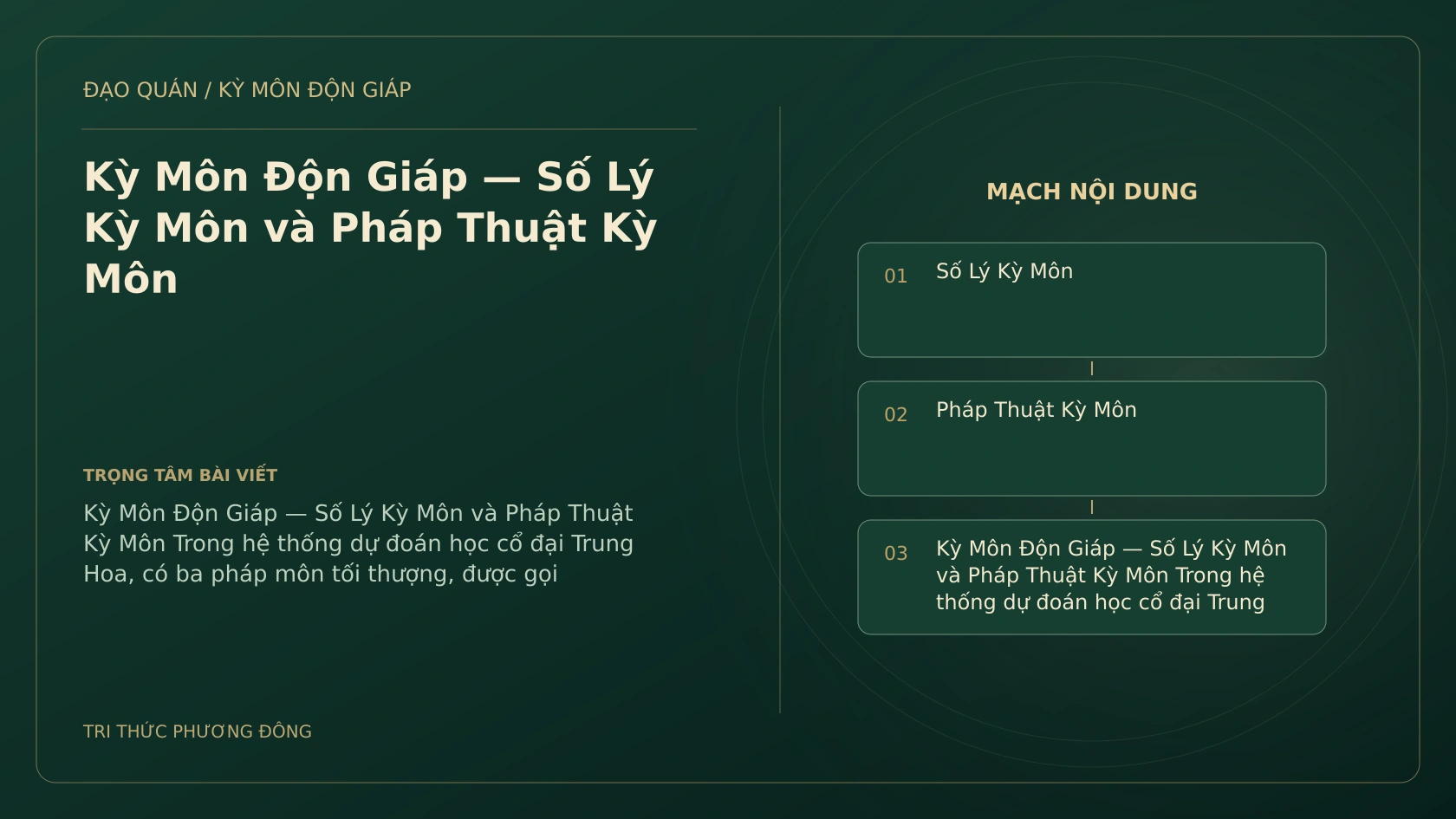 Kỳ Môn Độn Giáp — Số Lý Kỳ Môn và Pháp Thuật Kỳ Môn