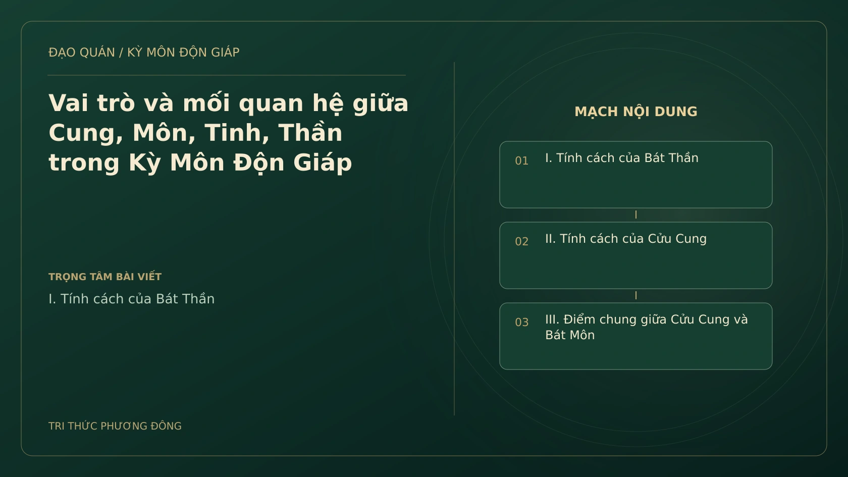 Vai trò và mối quan hệ giữa Cung, Môn, Tinh, Thần trong Kỳ Môn Độn Giáp