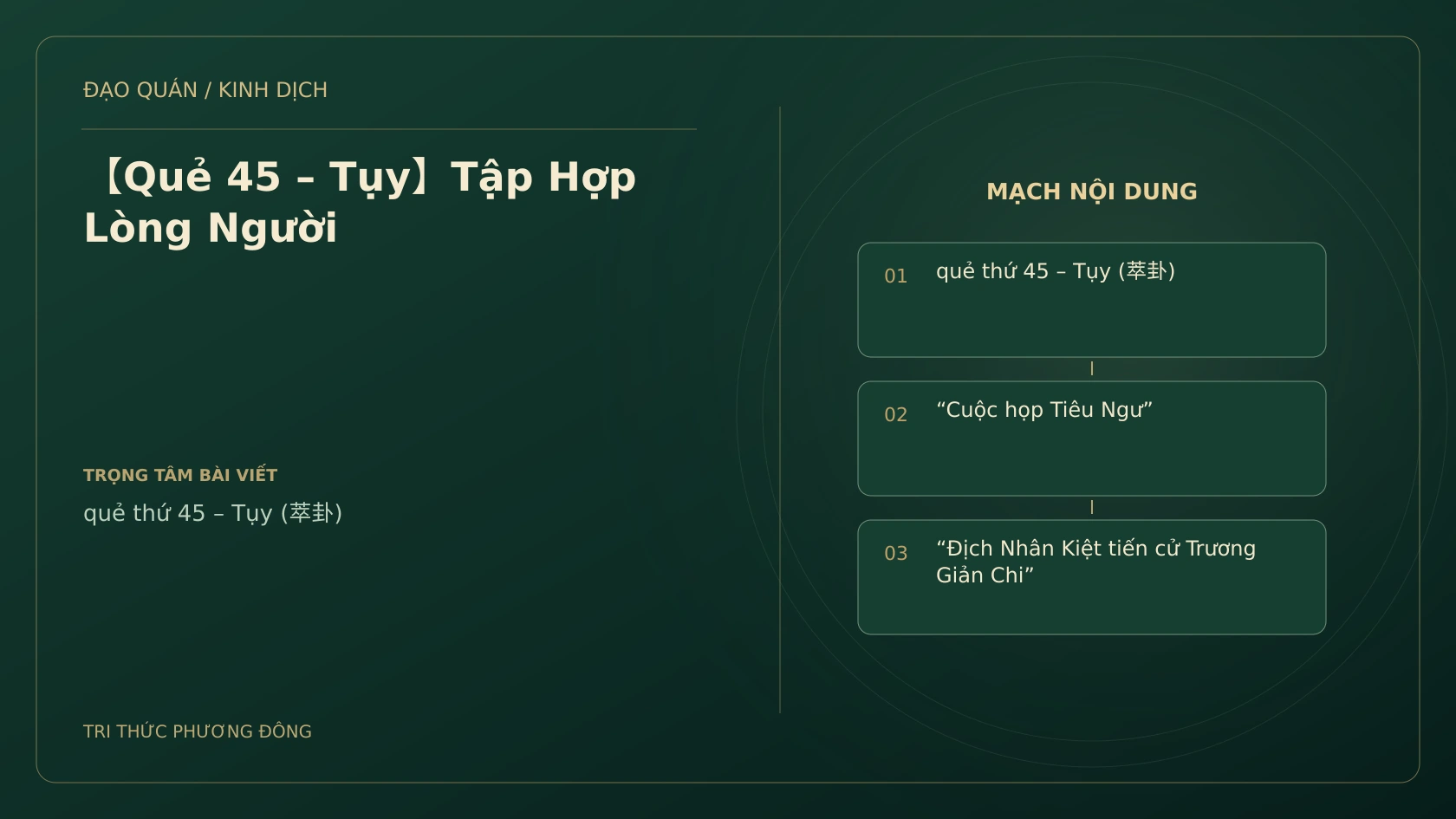 Minh họa Dịch học: 【Quẻ 45 – Tụy】Tập Hợp Lòng Người