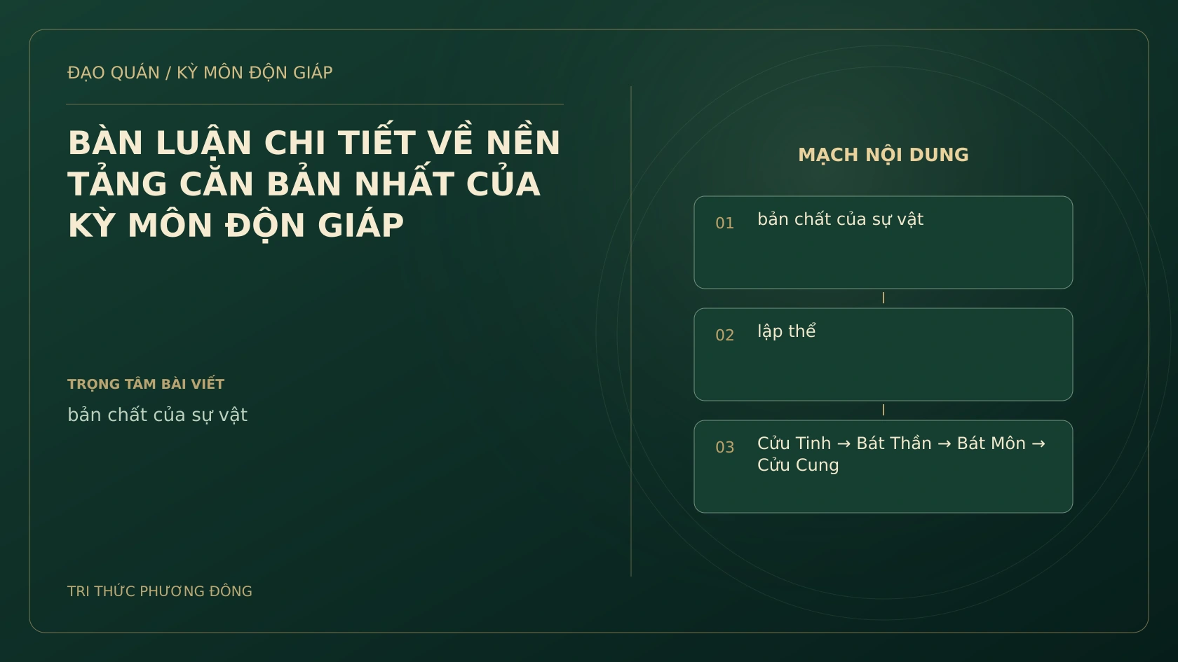 BÀN LUẬN CHI TIẾT VỀ NỀN TẢNG CĂN BẢN NHẤT CỦA KỲ MÔN ĐỘN GIÁP