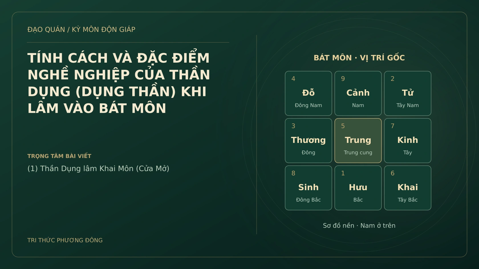 TÍNH CÁCH VÀ ĐẶC ĐIỂM NGHỀ NGHIỆP CỦA THẦN DỤNG (DỤNG THẦN) KHI LÂM VÀO BÁT MÔN