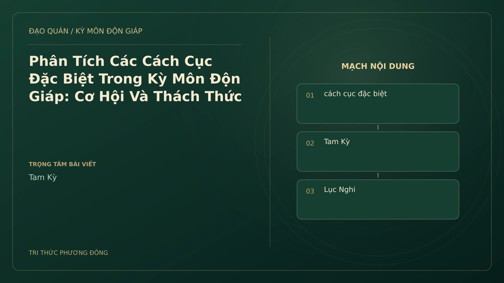 Phân Tích Các Cách Cục Đặc Biệt Trong Kỳ Môn Độn Giáp: Cơ Hội Và Thách Thức
