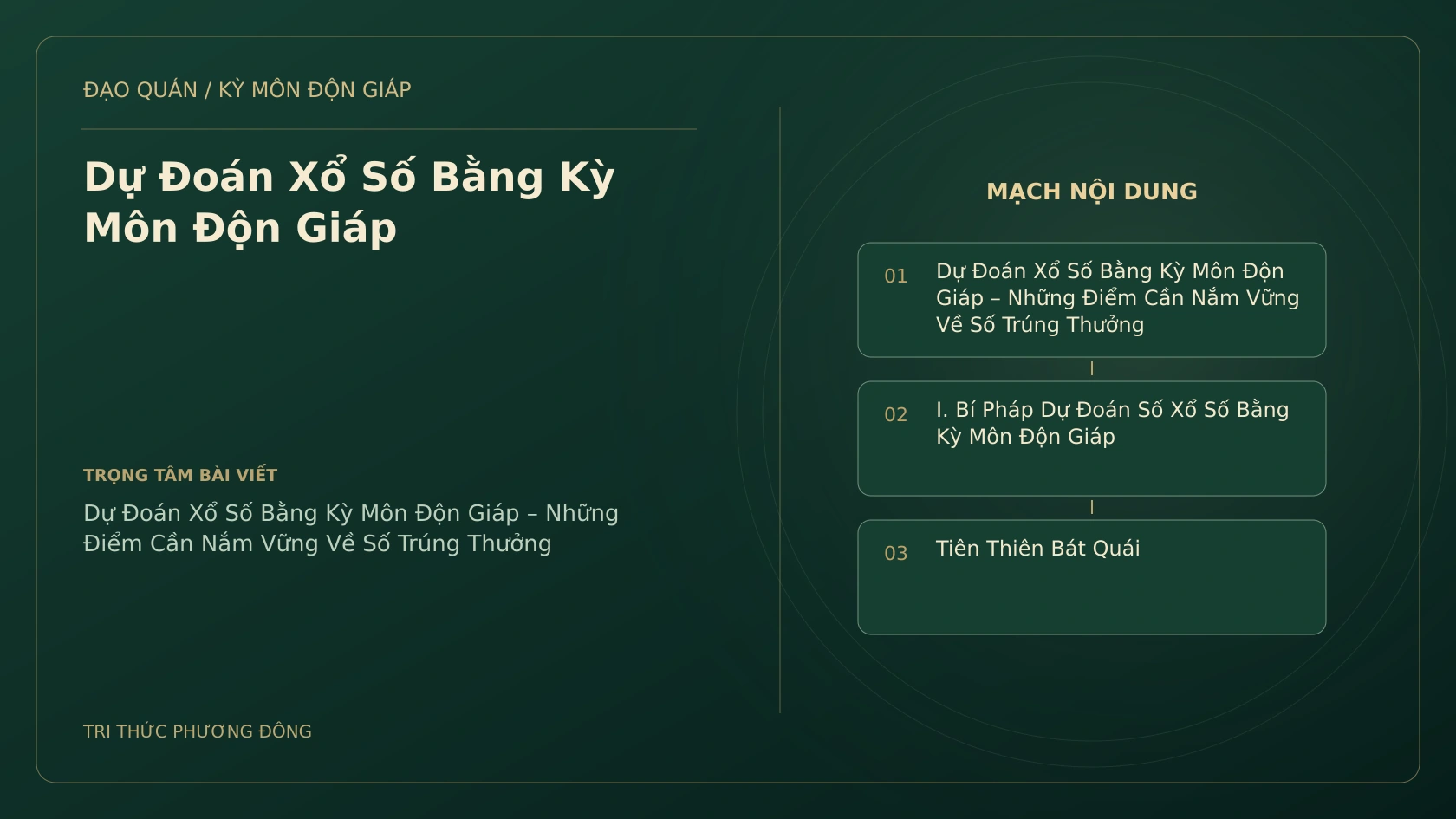 Dự Đoán Xổ Số Bằng Kỳ Môn Độn Giáp