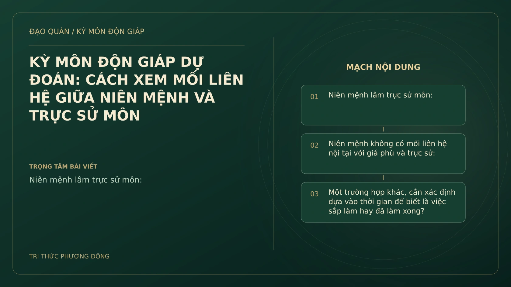 KỲ MÔN ĐỘN GIÁP DỰ ĐOÁN: CÁCH XEM MỐI LIÊN HỆ GIỮA NIÊN MỆNH VÀ TRỰC SỬ MÔN