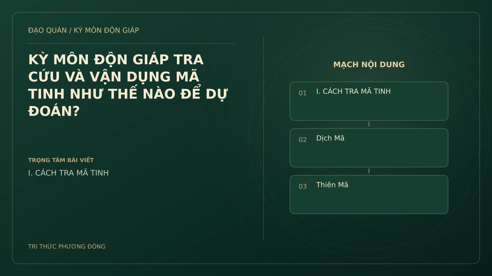 KỲ MÔN ĐỘN GIÁP TRA CỨU VÀ VẬN DỤNG MÃ TINH NHƯ THẾ NÀO ĐỂ DỰ ĐOÁN?