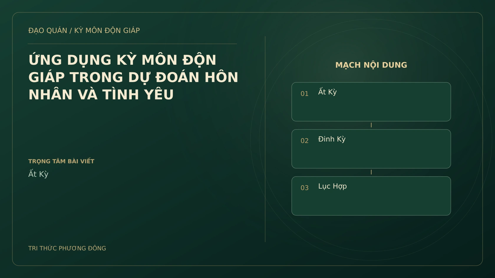 ỨNG DỤNG KỲ MÔN ĐỘN GIÁP TRONG DỰ ĐOÁN HÔN NHÂN VÀ TÌNH YÊU