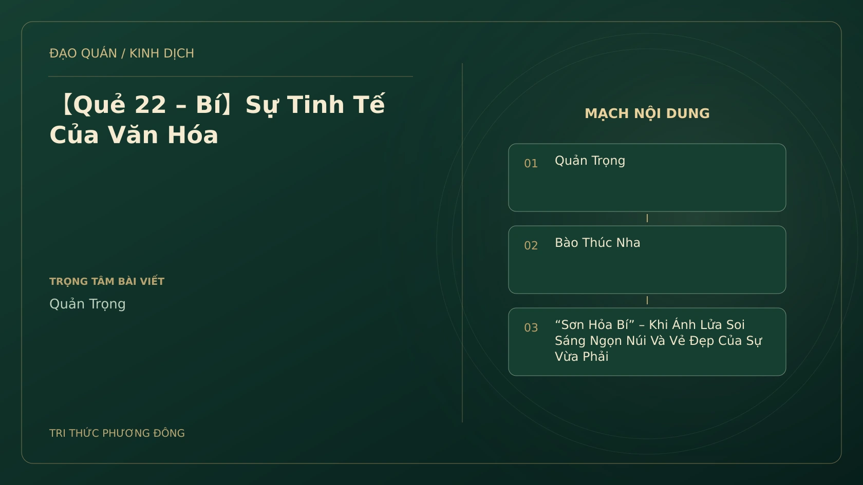 Minh họa Dịch học: 【Quẻ 22 – Bí】Sự Tinh Tế Của Văn Hóa