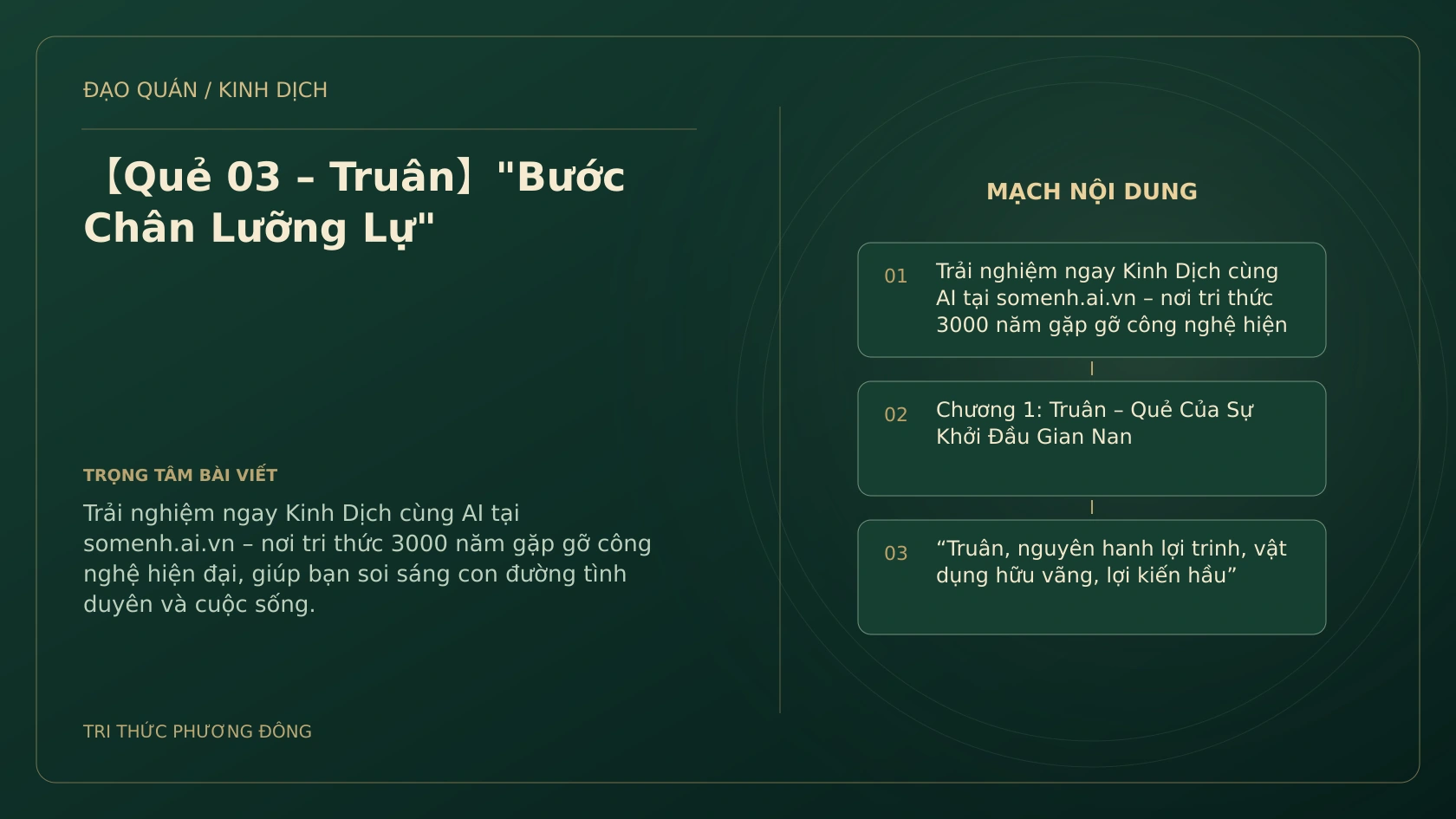 Minh họa Dịch học: 【Quẻ 03 – Truân】"Bước Chân Lưỡng Lự"