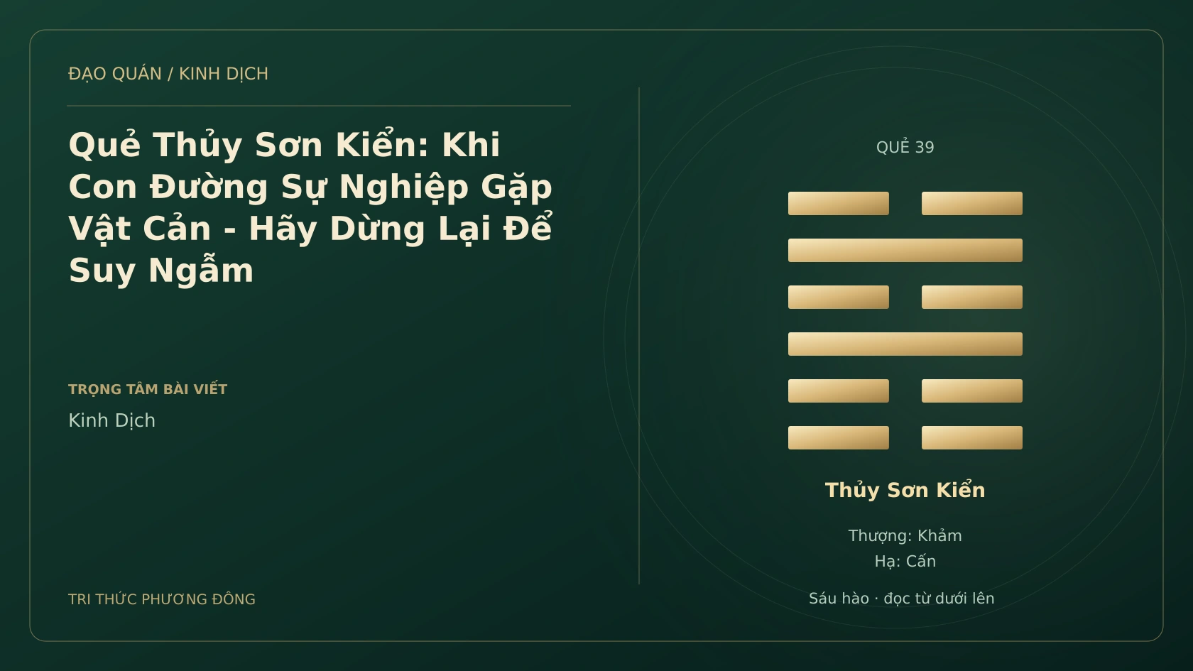 Minh họa Dịch học: Quẻ Thủy Sơn Kiển: Khi Con Đường Sự Nghiệp Gặp Vật Cản - Hãy Dừng Lại Để Suy Ngẫm