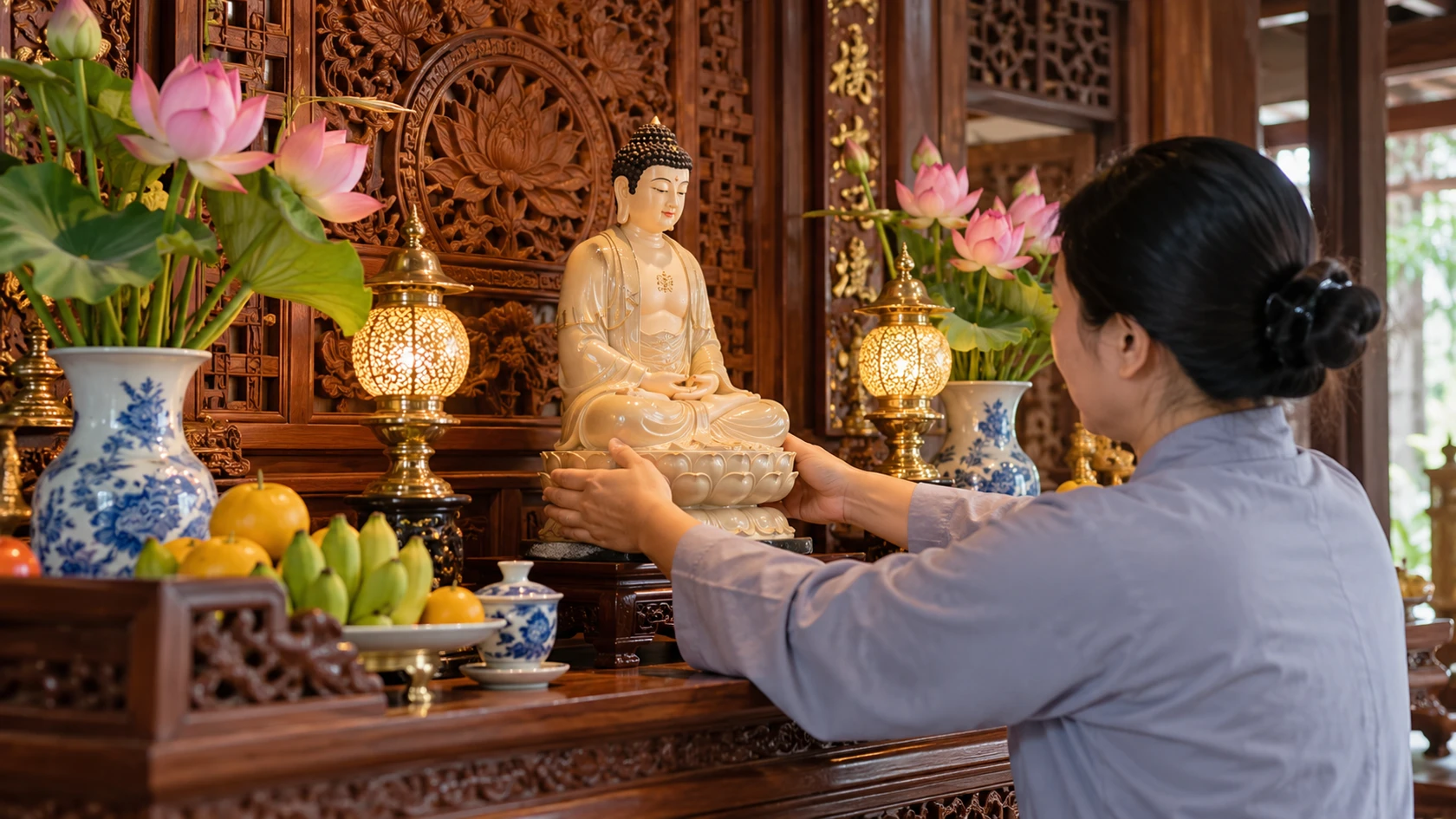 Văn khấn an vị tượng Phật
