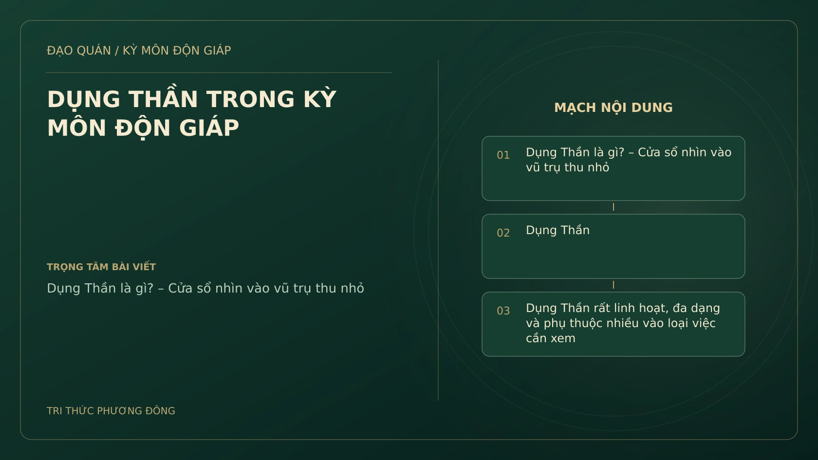 DỤNG THẦN TRONG KỲ MÔN ĐỘN GIÁP