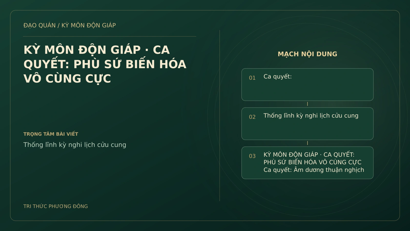 KỲ MÔN ĐỘN GIÁP · CA QUYẾT: PHÙ SỨ BIẾN HÓA VÔ CÙNG CỰC