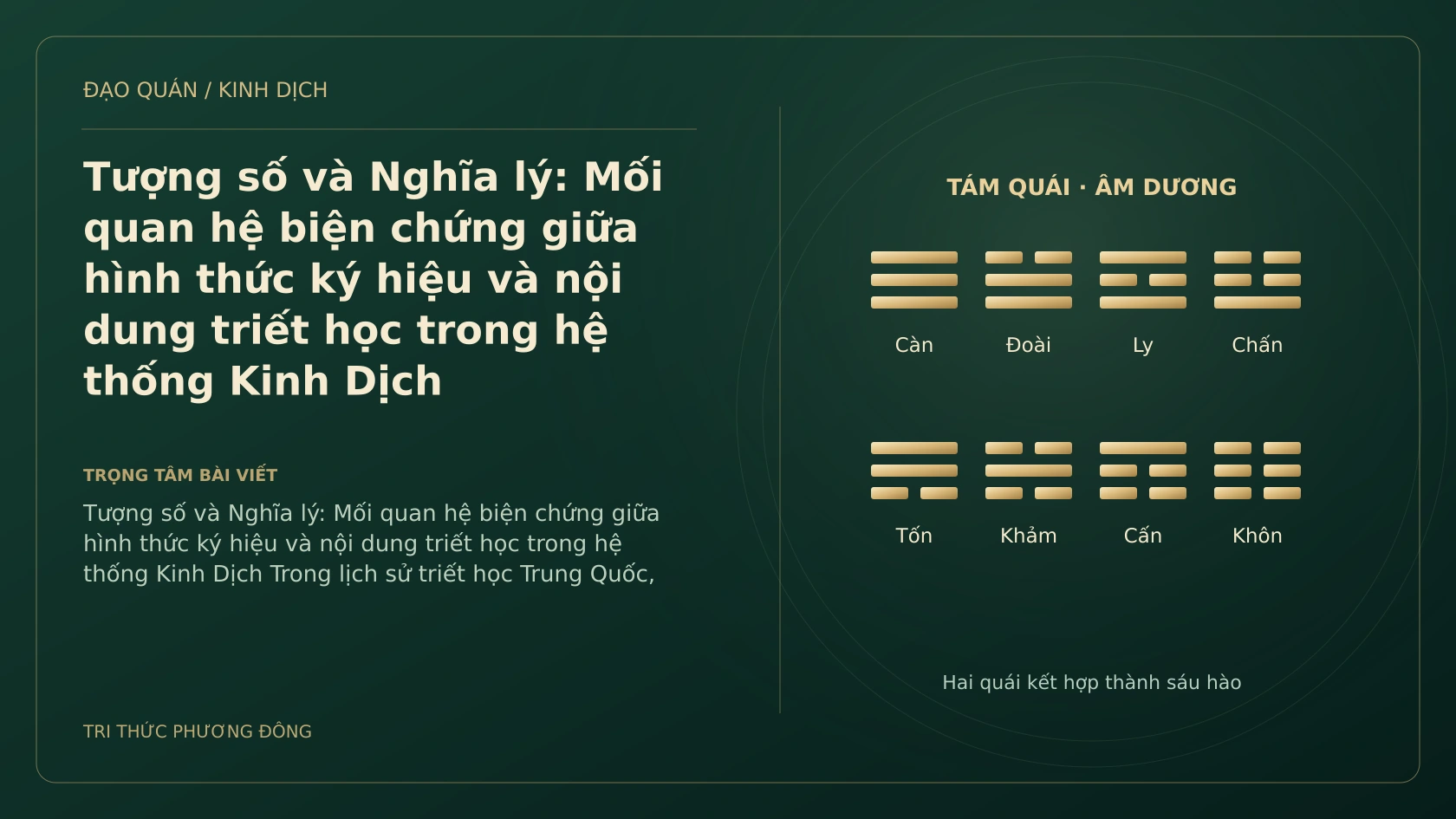 Minh họa Dịch học: Tượng số và Nghĩa lý: Mối quan hệ biện chứng giữa hình thức ký hiệu và nội dung triết học trong hệ thống Kinh Dịch