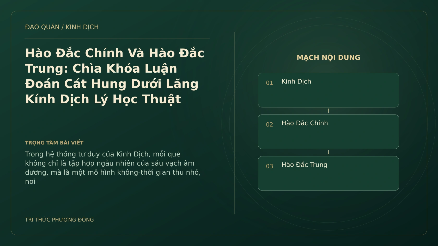Minh họa Dịch học: Hào Đắc Chính Và Hào Đắc Trung: Chìa Khóa Luận Đoán Cát Hung Dưới Lăng Kính Dịch Lý Học Thuật