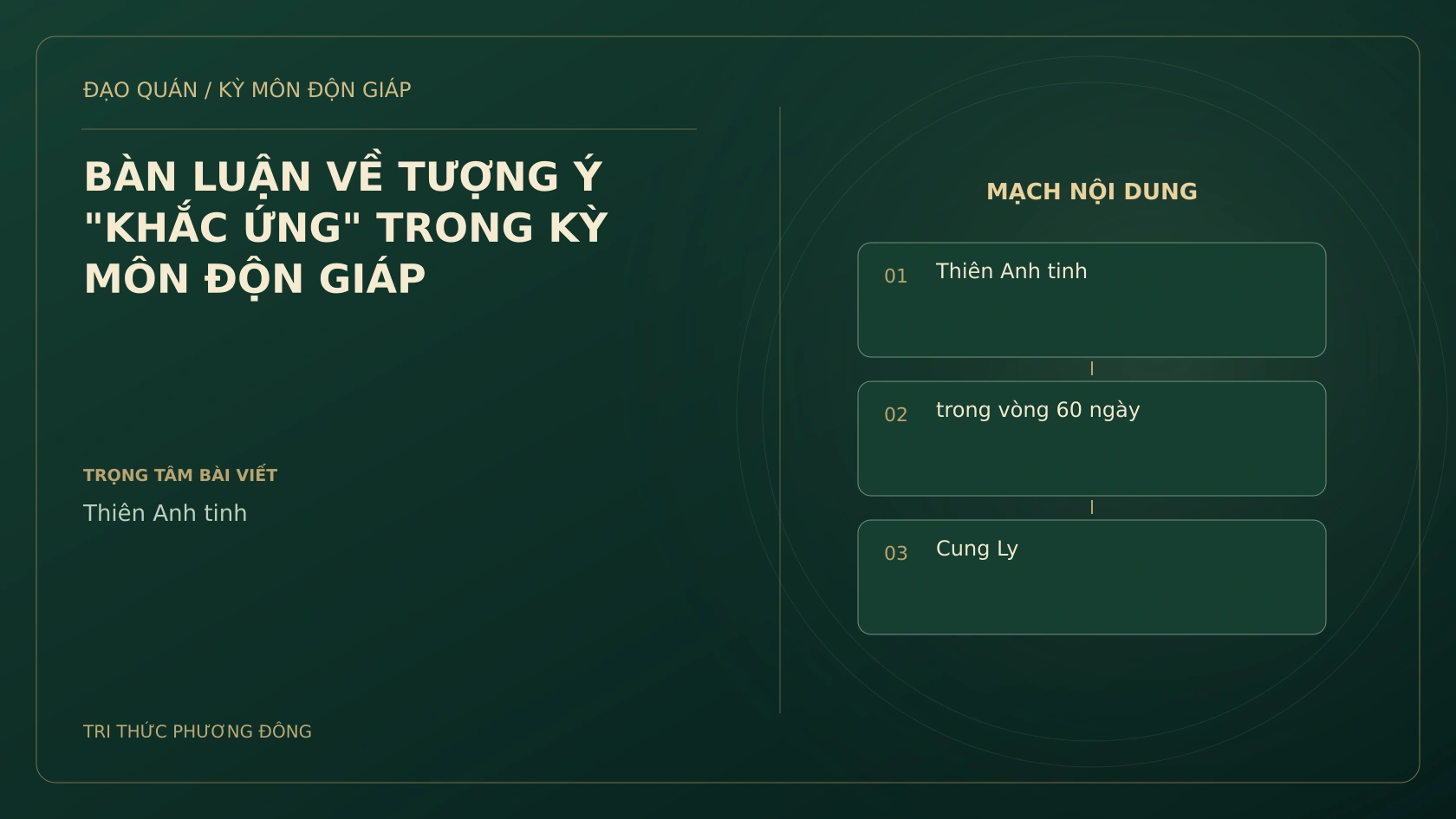 BÀN LUẬN VỀ TƯỢNG Ý "KHẮC ỨNG" TRONG KỲ MÔN ĐỘN GIÁP