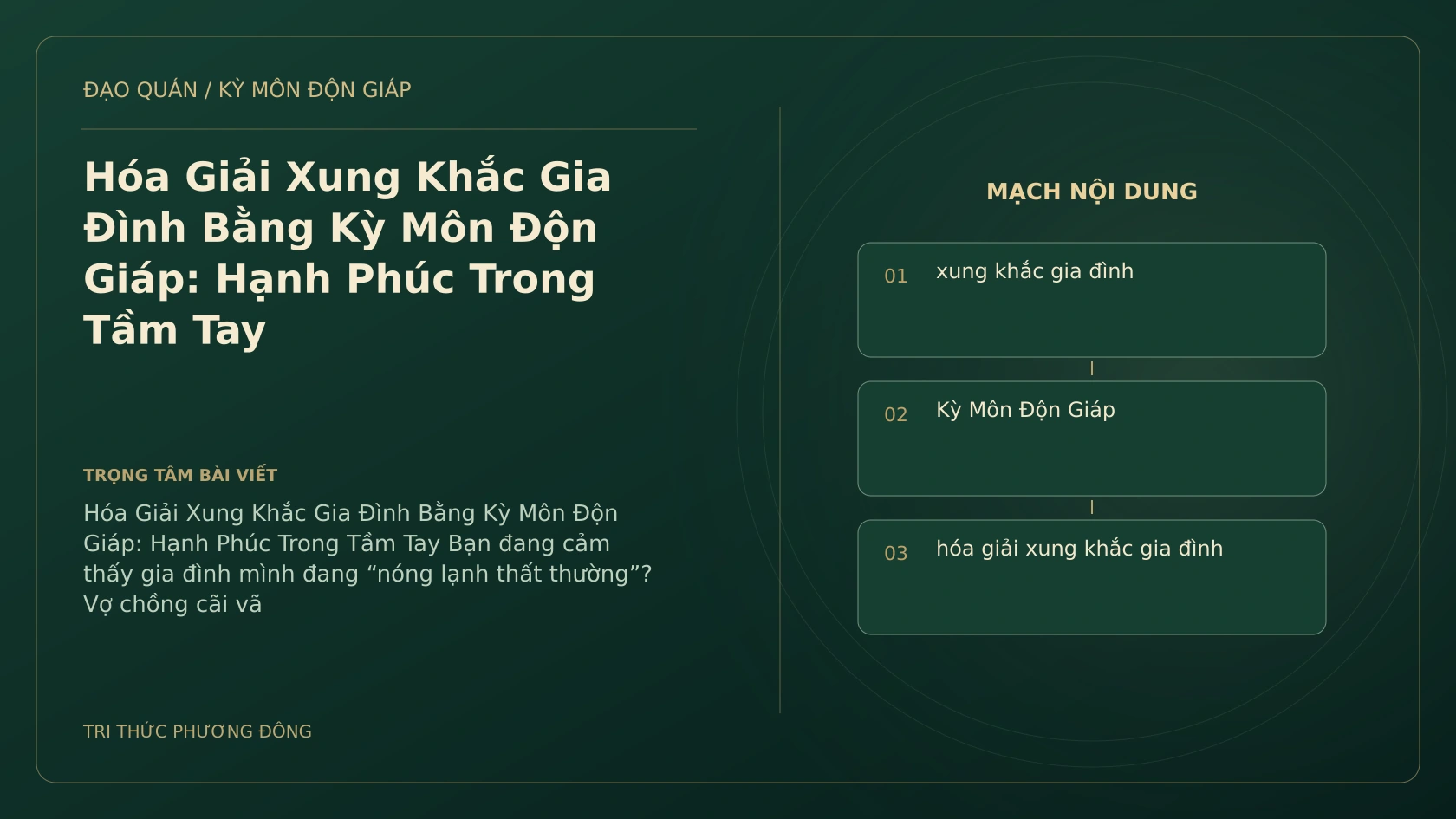 Hóa Giải Xung Khắc Gia Đình Bằng Kỳ Môn Độn Giáp: Hạnh Phúc Trong Tầm Tay