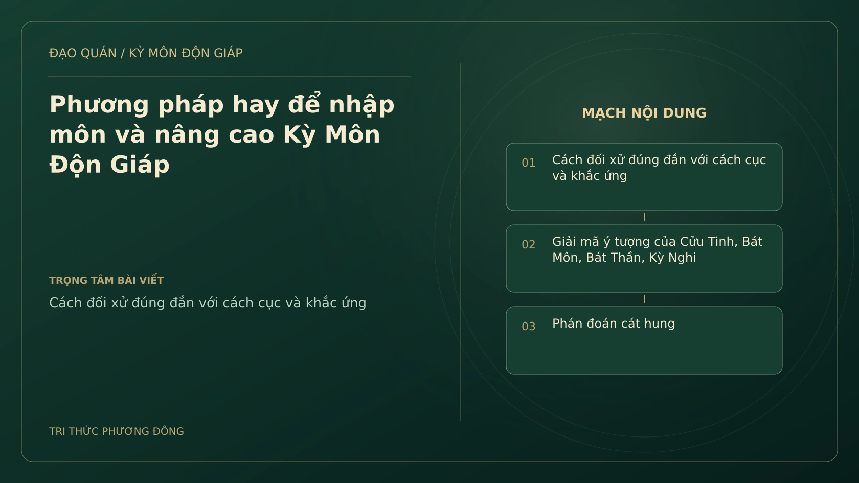 Phương pháp hay để nhập môn và nâng cao Kỳ Môn Độn Giáp