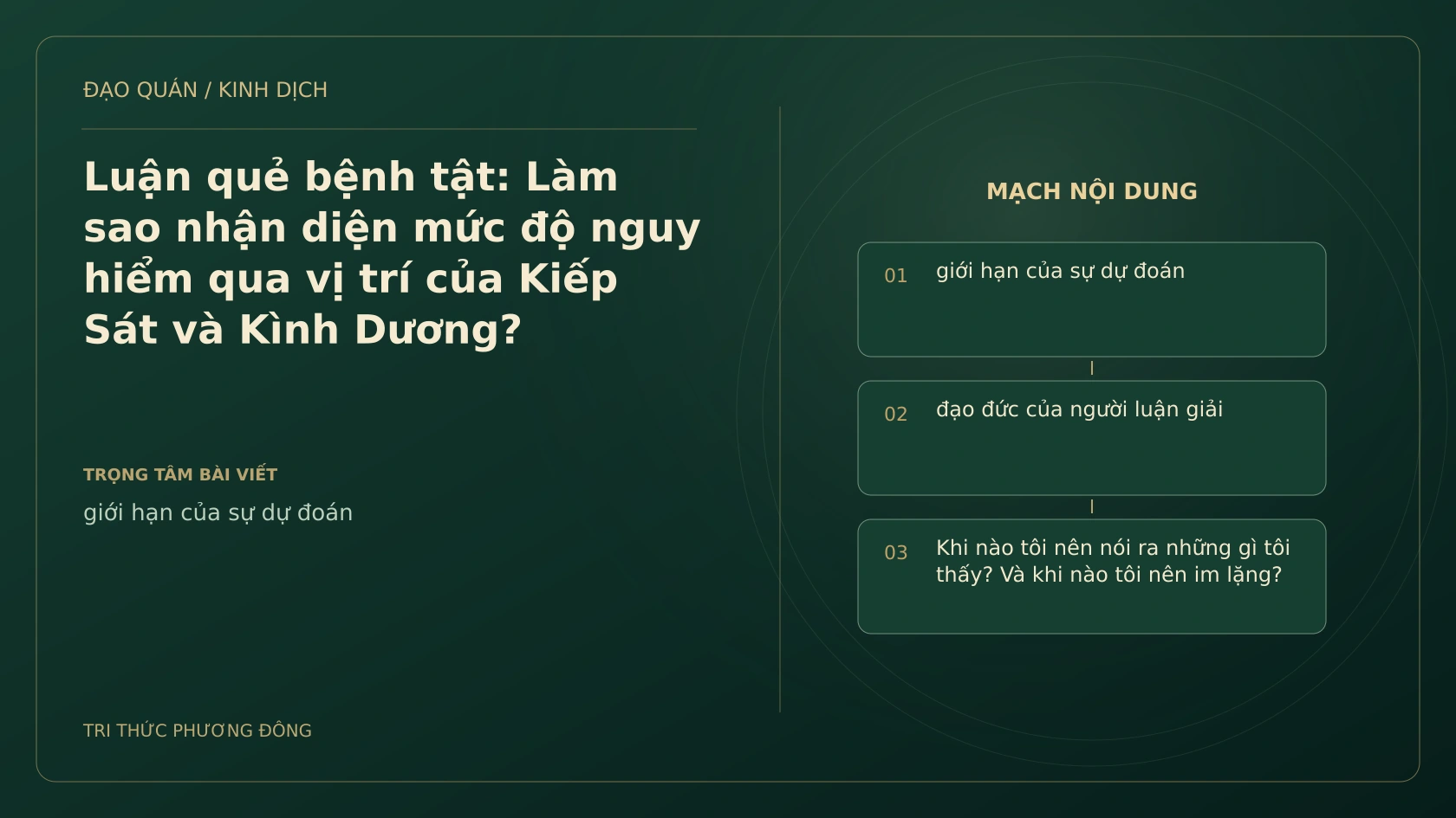 Minh họa Dịch học: Luận quẻ bệnh tật: Làm sao nhận diện mức độ nguy hiểm qua vị trí của Kiếp Sát và Kình Dương?