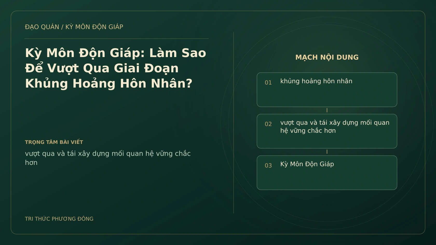 Kỳ Môn Độn Giáp: Làm Sao Để Vượt Qua Giai Đoạn Khủng Hoảng Hôn Nhân?