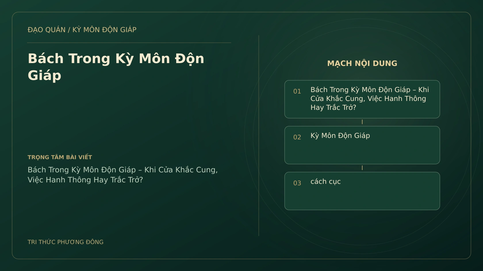 Bách Trong Kỳ Môn Độn Giáp