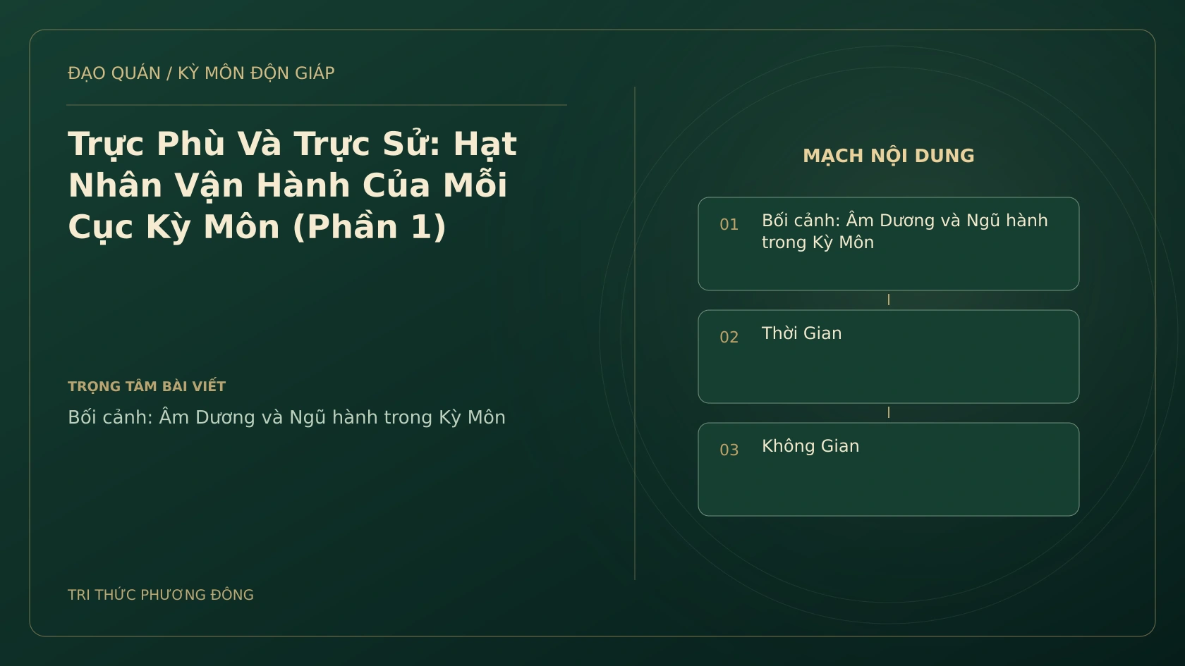 Trực Phù Và Trực Sử: Hạt Nhân Vận Hành Của Mỗi Cục Kỳ Môn (Phần 1)