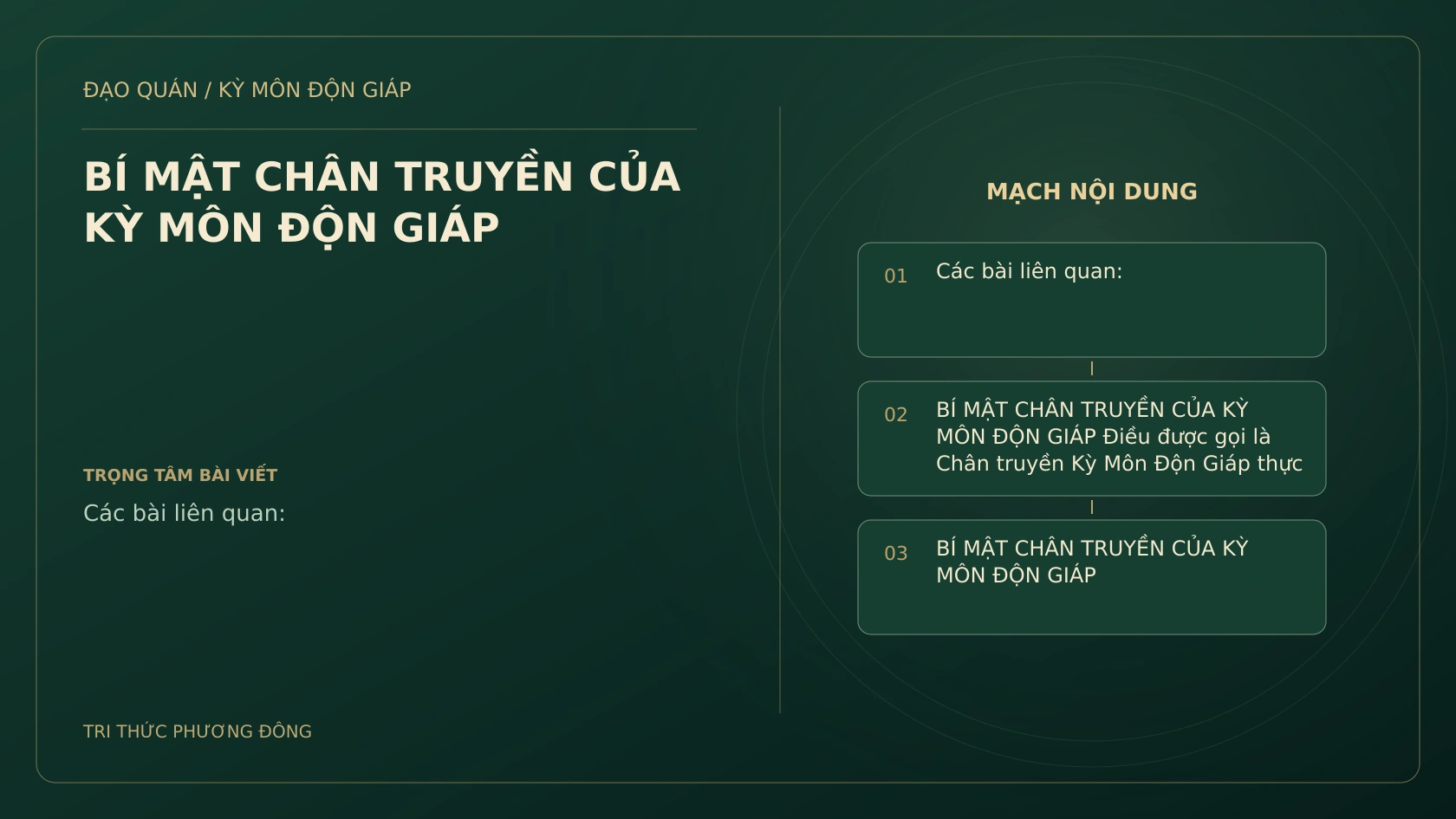 BÍ MẬT CHÂN TRUYỀN CỦA KỲ MÔN ĐỘN GIÁP