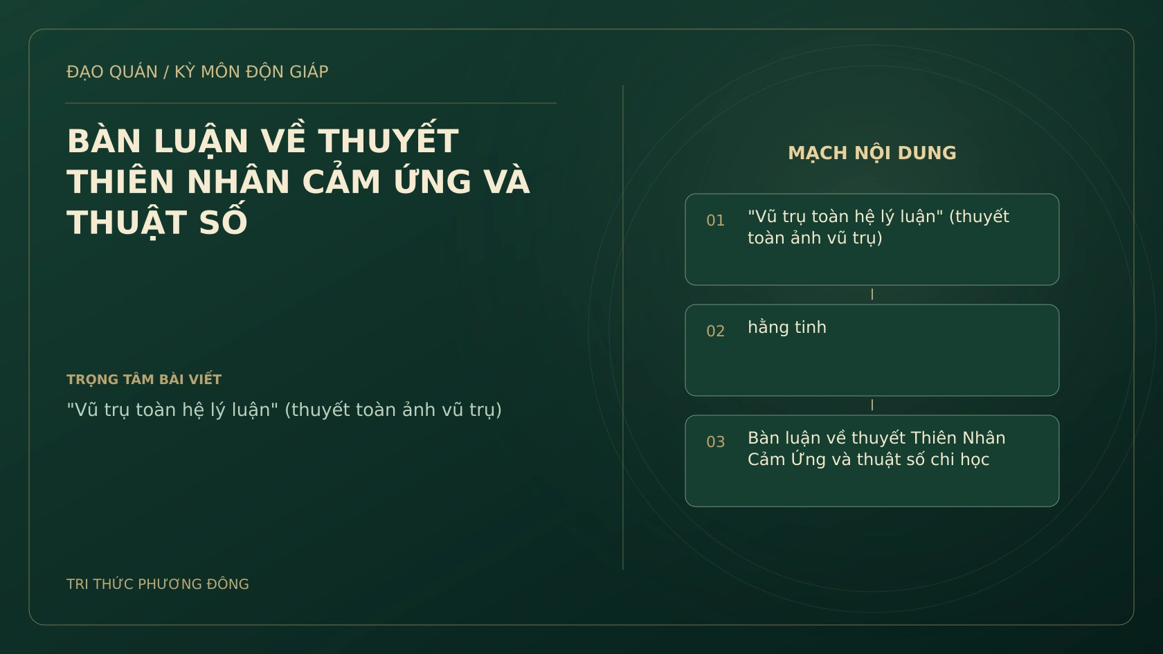 BÀN LUẬN VỀ THUYẾT THIÊN NHÂN CẢM ỨNG VÀ THUẬT SỐ