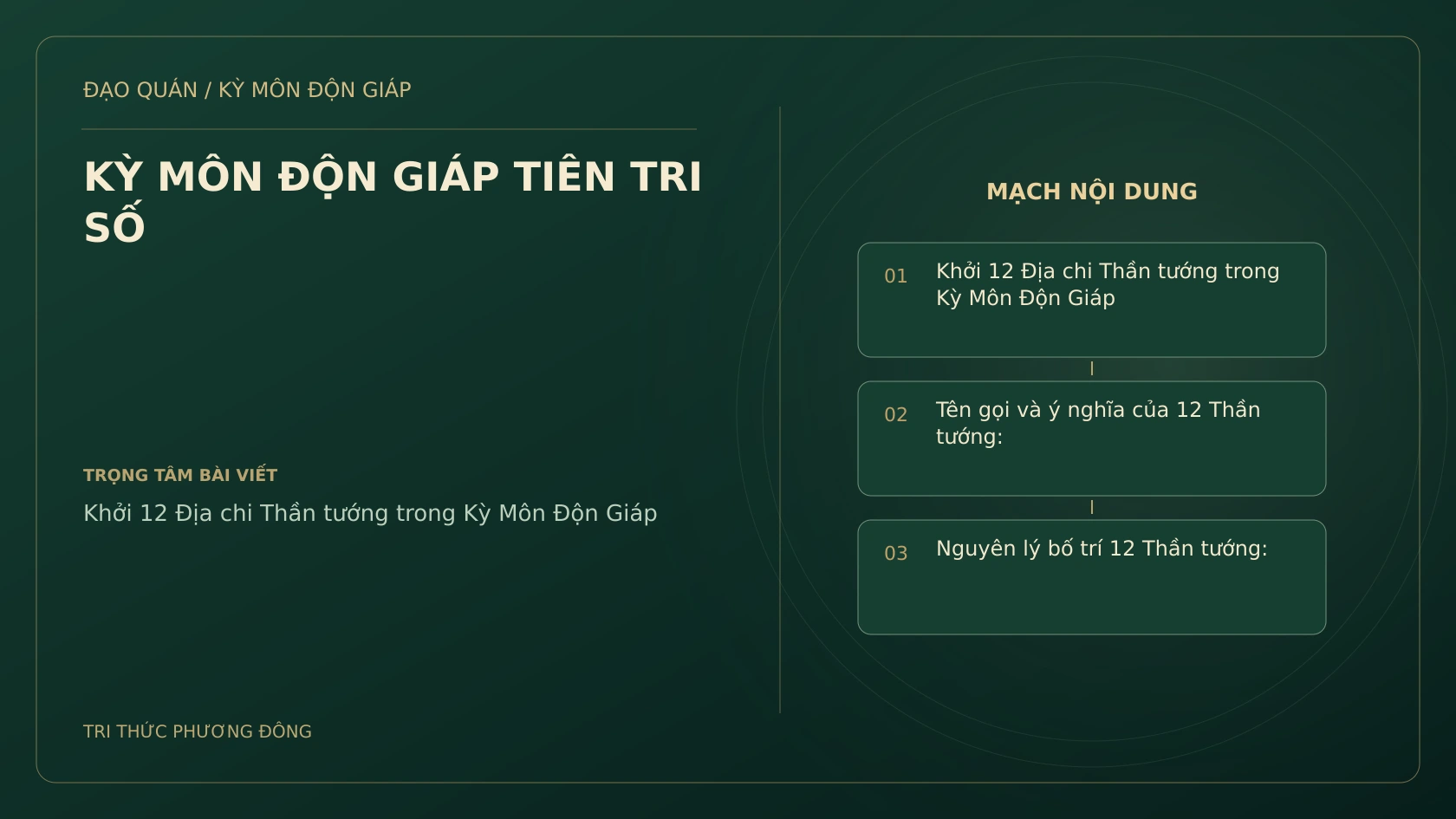 KỲ MÔN ĐỘN GIÁP TIÊN TRI SỐ