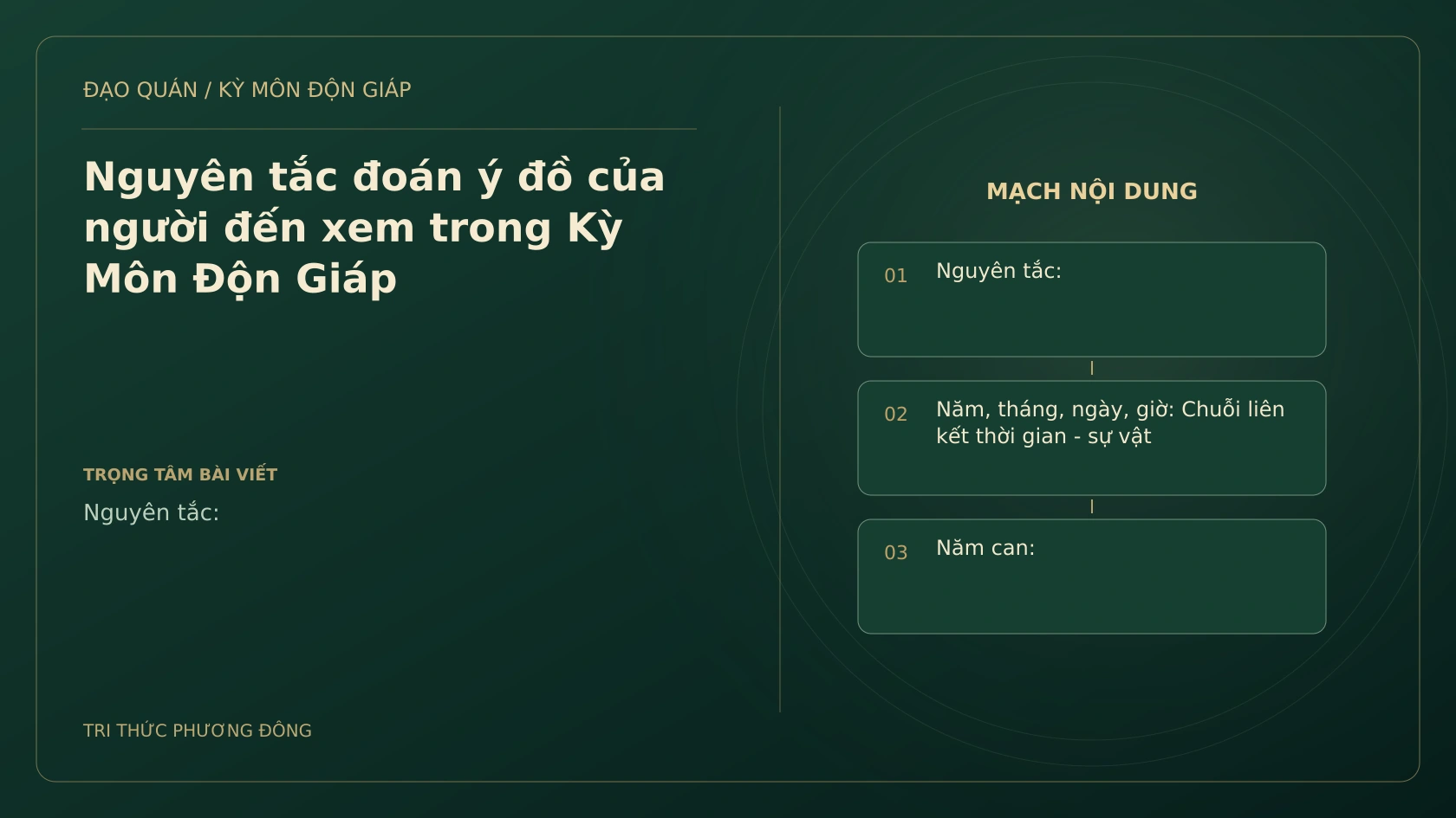 Nguyên tắc đoán ý đồ của người đến xem trong Kỳ Môn Độn Giáp