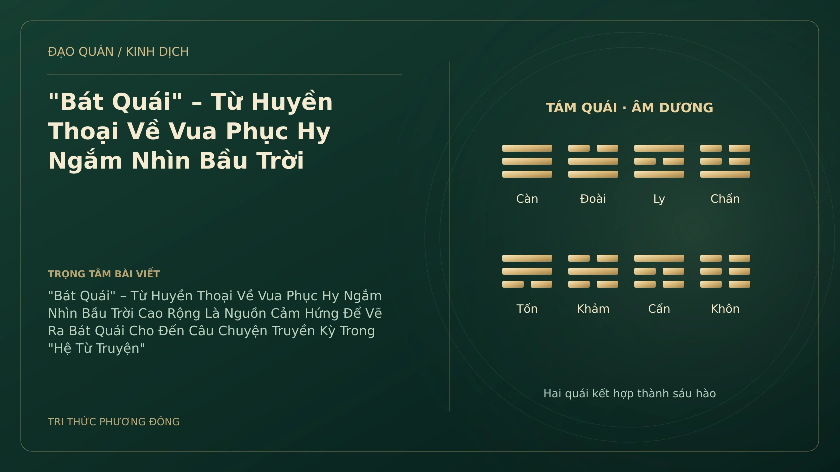 Minh họa Dịch học: "Bát Quái" – Từ Huyền Thoại Về Vua Phục Hy Ngắm Nhìn Bầu Trời