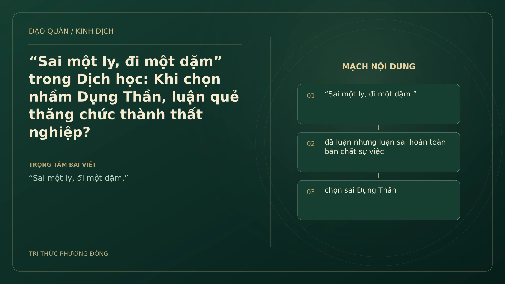 Minh họa Dịch học: “Sai một ly, đi một dặm” trong Dịch học: Khi chọn nhầm Dụng Thần, luận quẻ thăng chức thành thất nghiệp?