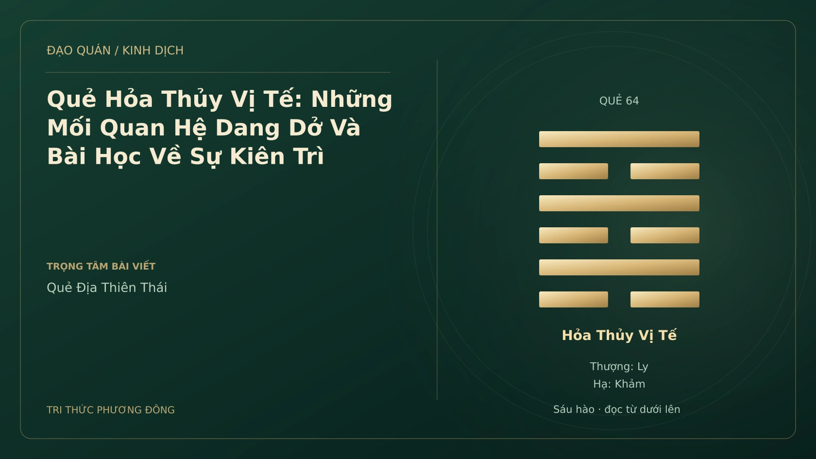 Minh họa Dịch học: Quẻ Hỏa Thủy Vị Tế: Những Mối Quan Hệ Dang Dở Và Bài Học Về Sự Kiên Trì
