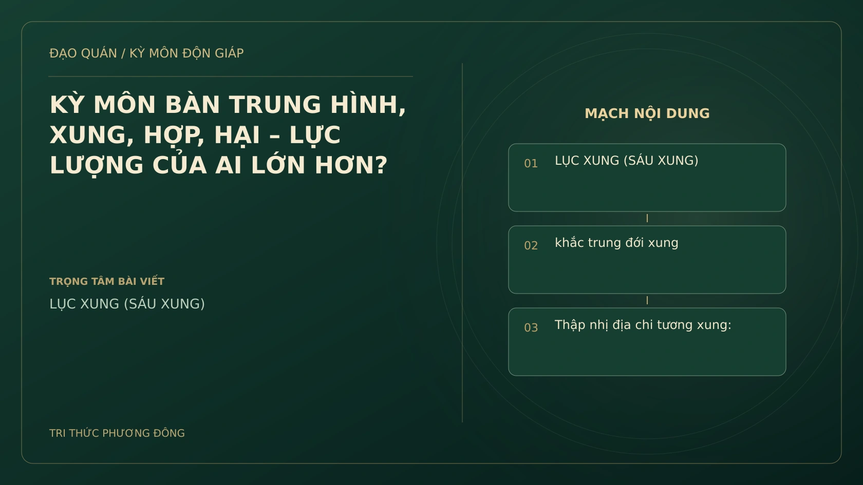KỲ MÔN BÀN TRUNG HÌNH, XUNG, HỢP, HẠI – LỰC LƯỢNG CỦA AI LỚN HƠN?