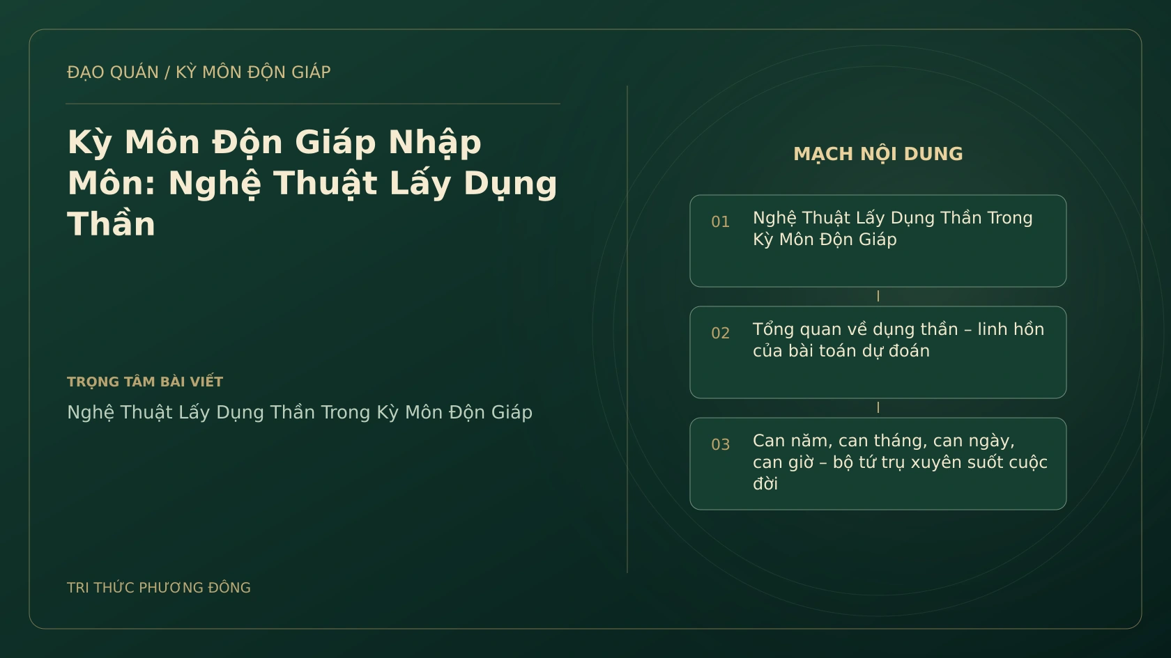 Kỳ Môn Độn Giáp Nhập Môn: Nghệ Thuật Lấy Dụng Thần