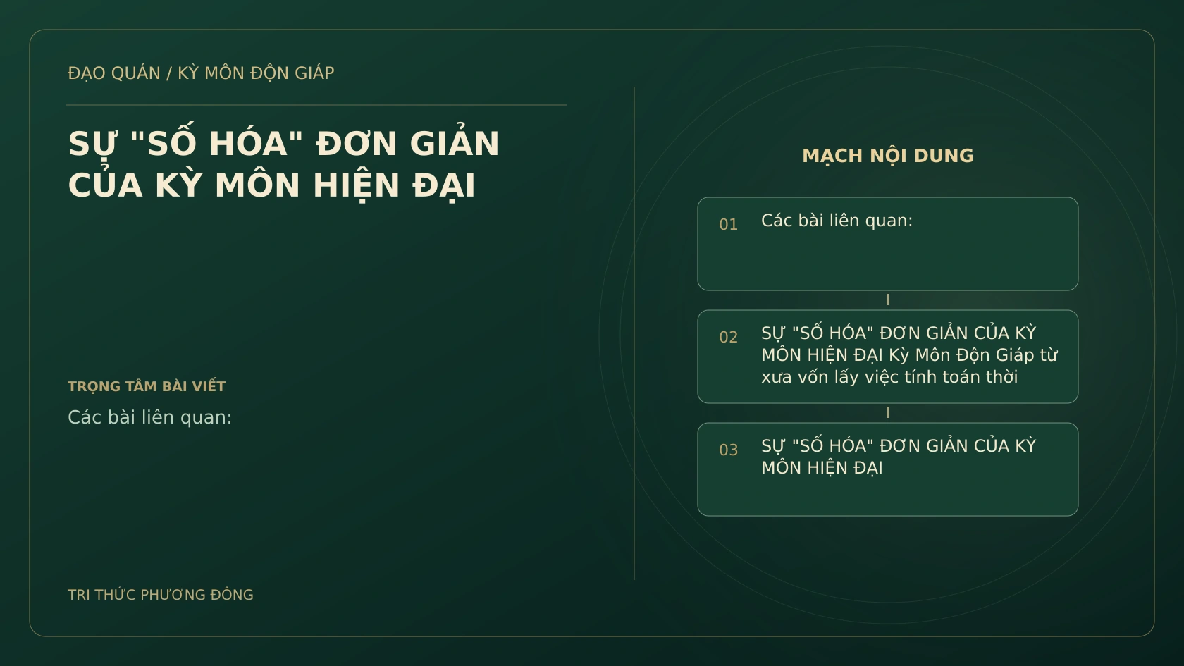 SỰ "SỐ HÓA" ĐƠN GIẢN CỦA KỲ MÔN HIỆN ĐẠI