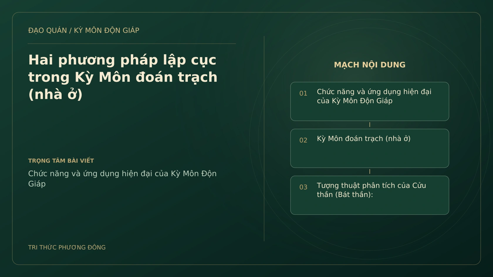 Hai phương pháp lập cục trong Kỳ Môn đoán trạch (nhà ở)