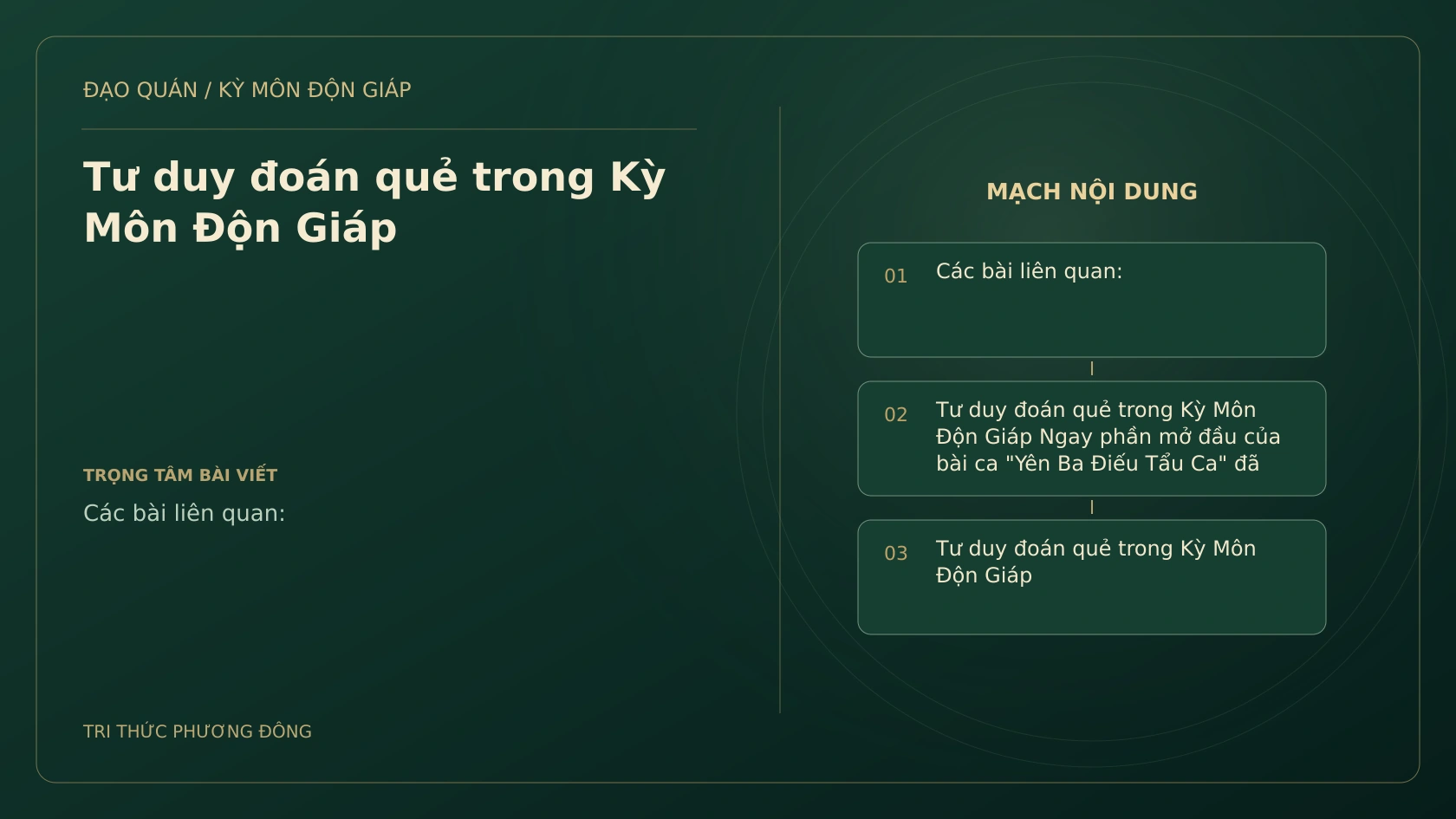 Tư duy đoán quẻ trong Kỳ Môn Độn Giáp