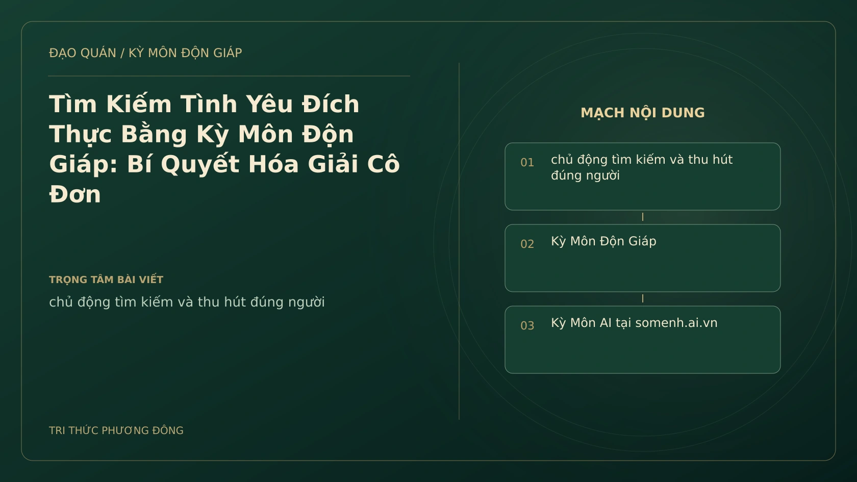 Tìm Kiếm Tình Yêu Đích Thực Bằng Kỳ Môn Độn Giáp: Bí Quyết Hóa Giải Cô Đơn