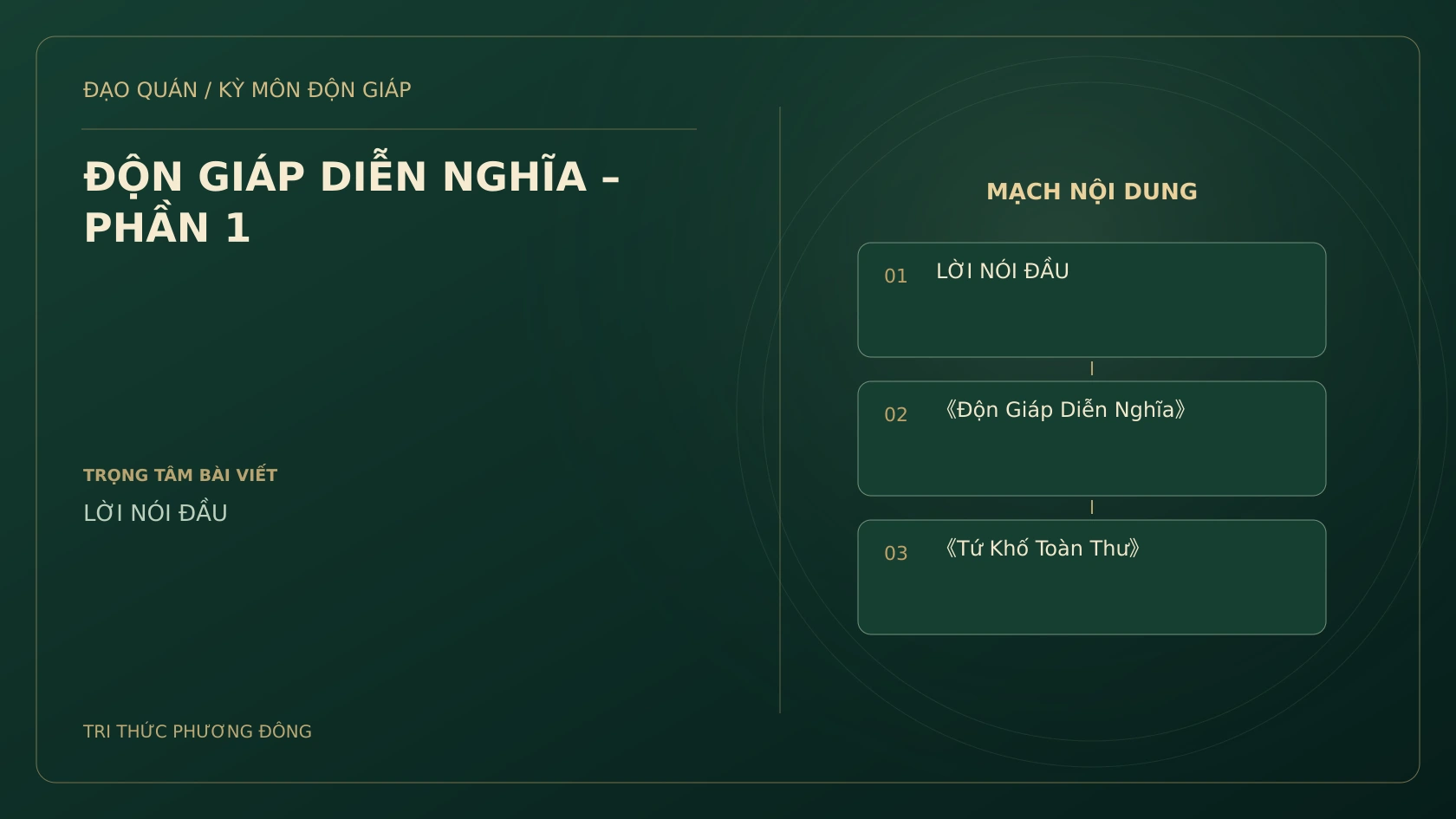 ĐỘN GIÁP DIỄN NGHĨA – PHẦN 1