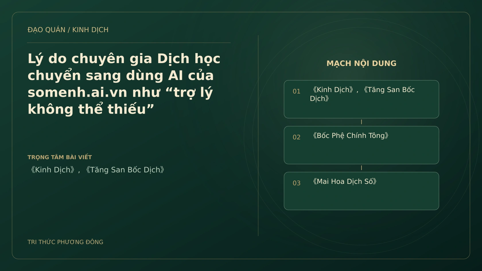 Minh họa Dịch học: Lý do chuyên gia Dịch học chuyển sang dùng AI của somenh.ai.vn như “trợ lý không thể thiếu”