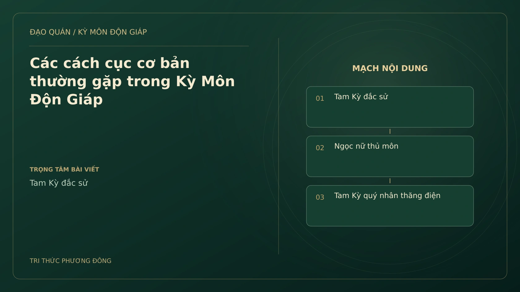 Các cách cục cơ bản thường gặp trong Kỳ Môn Độn Giáp