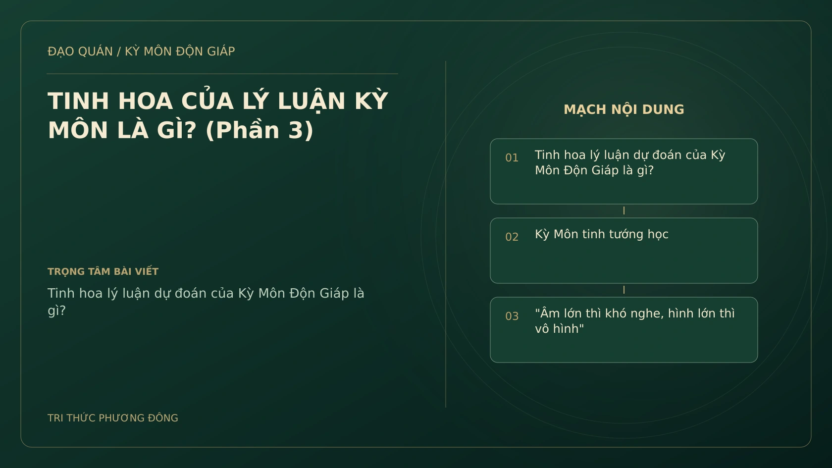 TINH HOA CỦA LÝ LUẬN KỲ MÔN LÀ GÌ? (Phần 3)