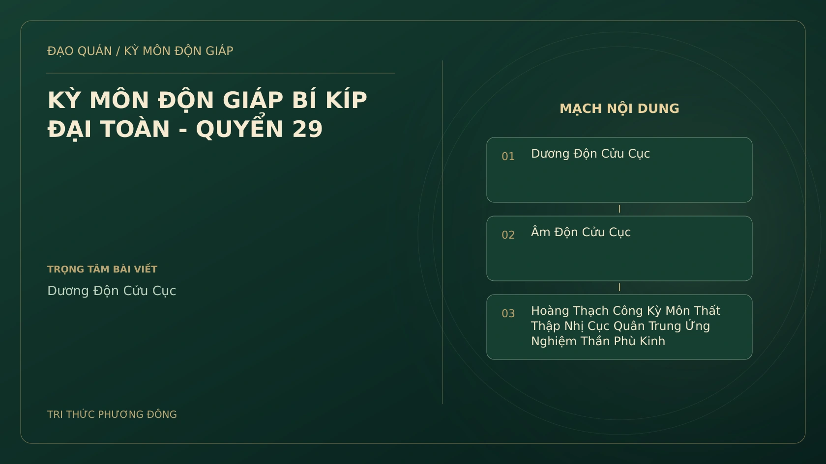 KỲ MÔN ĐỘN GIÁP BÍ KÍP ĐẠI TOÀN - QUYỂN 29