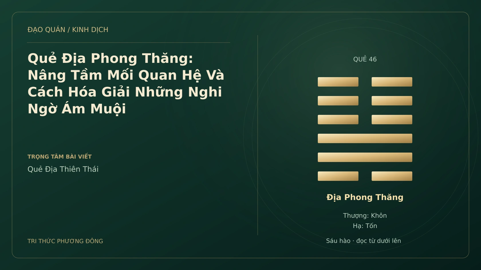 Minh họa Dịch học: Quẻ Địa Phong Thăng: Nâng Tầm Mối Quan Hệ Và Cách Hóa Giải Những Nghi Ngờ Ám Muội